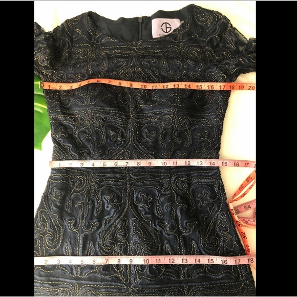 NEW JS Collections Metallic Soutache Evening Gown - Picture 8 of 8